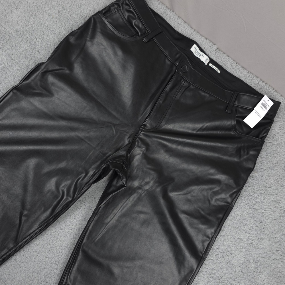 Abercrombie & Fitch Womans‎ Vegan Leather Pants Ultra High Rise Black Size 35/20